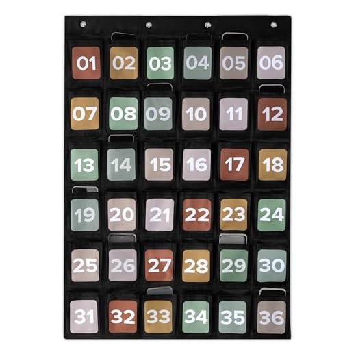 Cell Phone Holder for Classroom - Durable Pocket Chart, 36 Numbered Slots