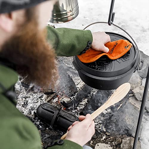 Petromax Feuertopf ft3 - Dutch Oven mit planem Boden für alle Herdarten, Gasgrill, Backofen, Gaskocher und offenes Feuer - sofort einsatzbereit ohne Einbrennen - Kochtopf mit Deckel - 1,6 Liter