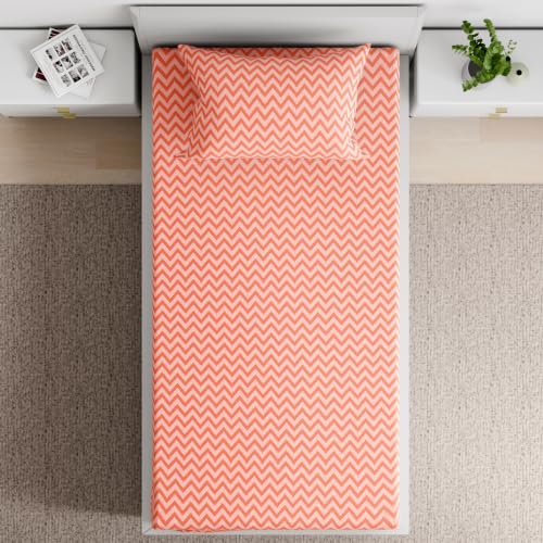 Image of Wakefit 100% Cotton 160 TC Fitted Bedsheet with 1 Pillow Cover | Makena Single, 72 inch x 36 inch, Makena | 1.83m x 91cm
