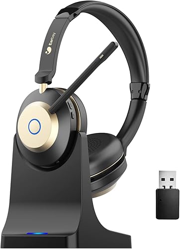 Auriculares Bluetooth, auriculares inalámbricos con micrófono para PC, auriculares inalámbricos con micrófono con cancelación de ruidosilenciobase