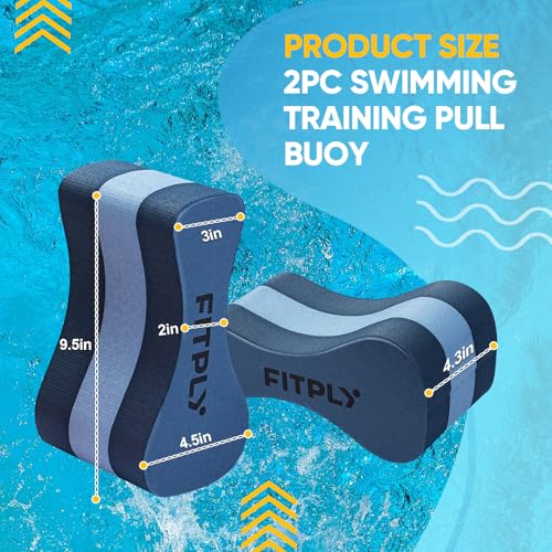2PCS Pull Buoy para natación, espuma EVA 3 capas miniatura 2