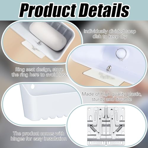 Image of Umigy 2 Pack 14 inch Kitchen Sink Tip Out Tray, False Drawer Front Flip Tray with Hinges & Clips, Sink Sponge Soap Organizer for Kitchen Bathroom, White