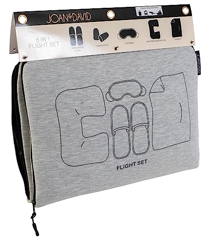 Joan & David 5 Piece Travel Kit Pouch With Blanket, Neck Pillow, ...