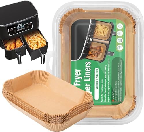 100 Pcs Ninja Air Fryer Liners Disposable, Non-Stick Parchment Pa...