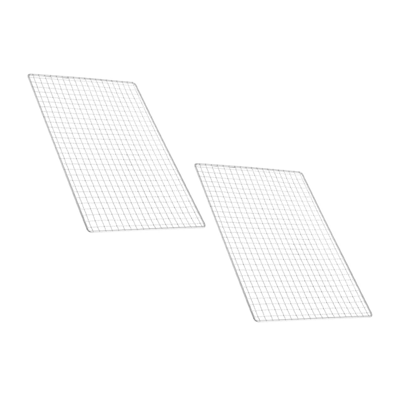 CIYODO 2Pcs Barbecue Wire Mesh Square Grill Mats for Outdoor Bbq Easy to Clean Even Heat Distribution for Grilling Shrimp Meat and Fish
