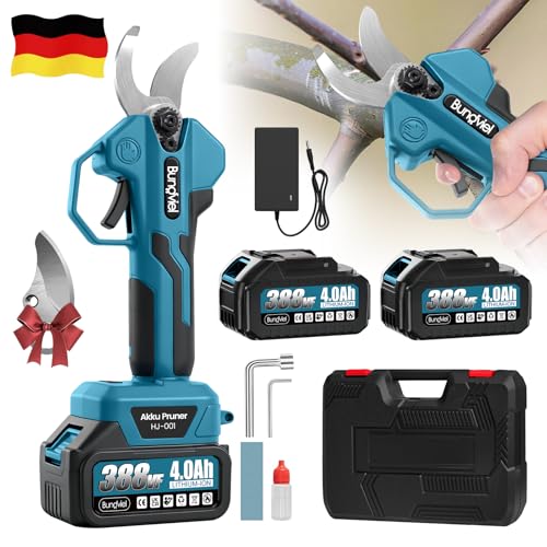 Akku-Astschere 600W Bürstenloser Motor, Elektrische Gartenschere kompatibel mit Makita 18V Akku, mit 2x 4Ah Akku, 28-45mm Schnittdurchmesser für Zweige, Garten & Äste für Männer zu Valentinstag