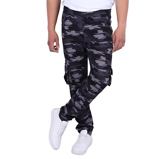 Camouflage Forceprint Trackpant,Joggers,Sports Gym Pant Dry-Fit Women Six Pocket_Black_L Regular Fit