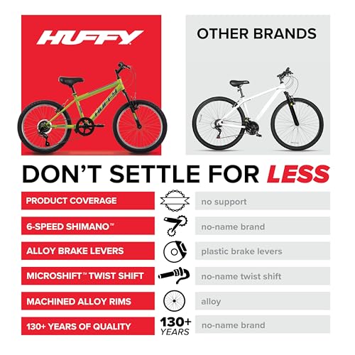 Image of Huffy Stone Mountain Bike for Men and Women, 20 inch /24 inch /26 inch, 6-Speed (20 inch) or 21-Speed, Front or Dual Suspension (Varies), Multiple Colors, Adjustable Saddle, Shimano Equipped, All-Terrain Tires