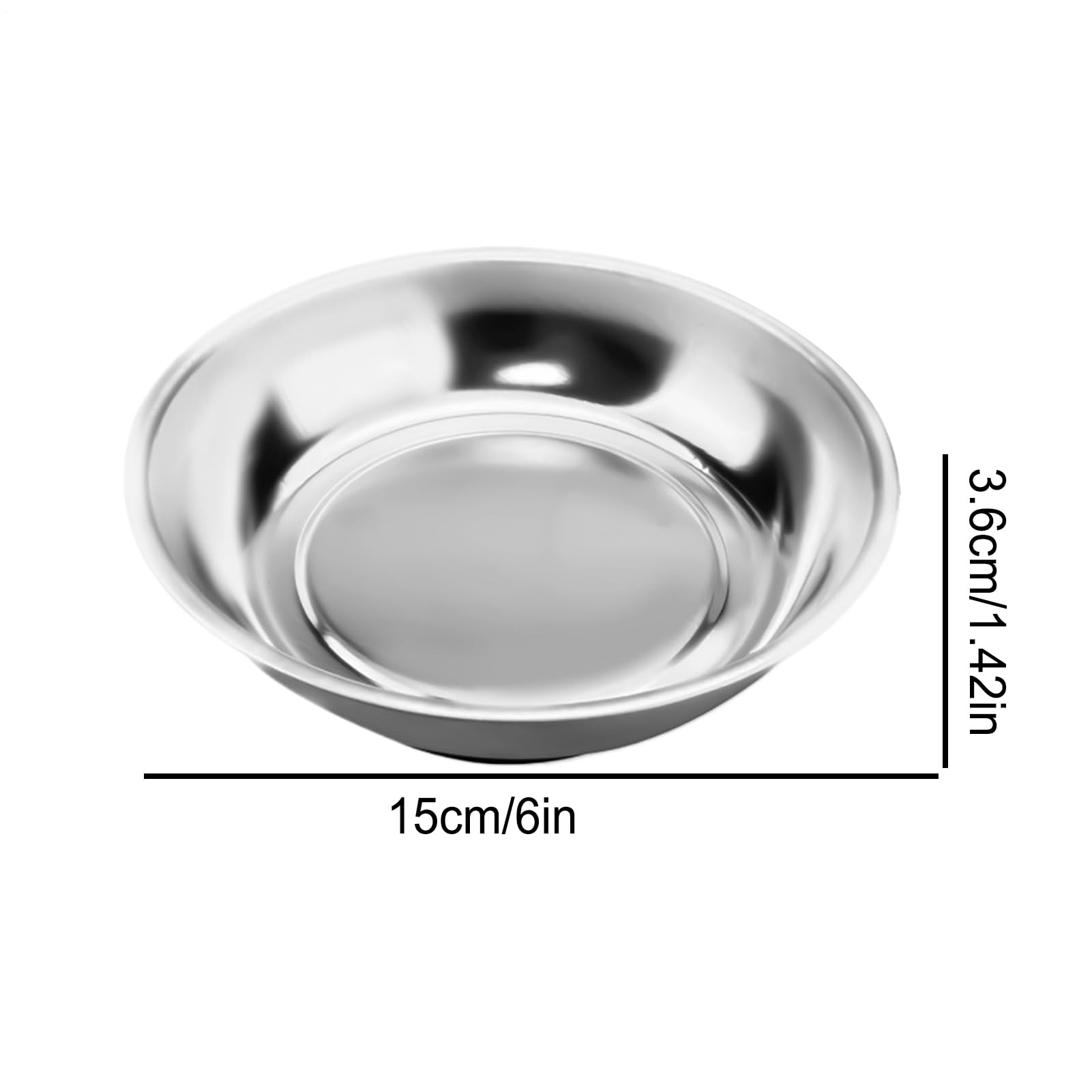 Cuenco de piezas magnéticas | Bandeja magnética de 15 cm | Bandeja magnética de acero inoxidable de 324 g | Plato magnético de una sola cara para asegurar tornillos, pernos y herramientas
