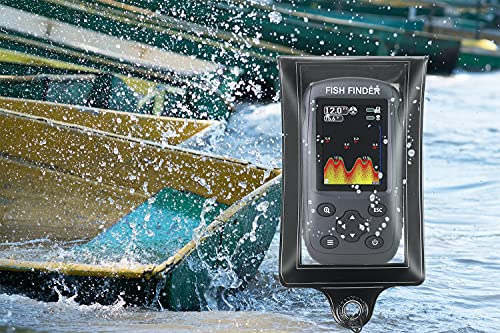 Image of Portable Rechargeable Fish Finder Wireless Sonar Sensor Fishfinder with Water Resistant Bag Case