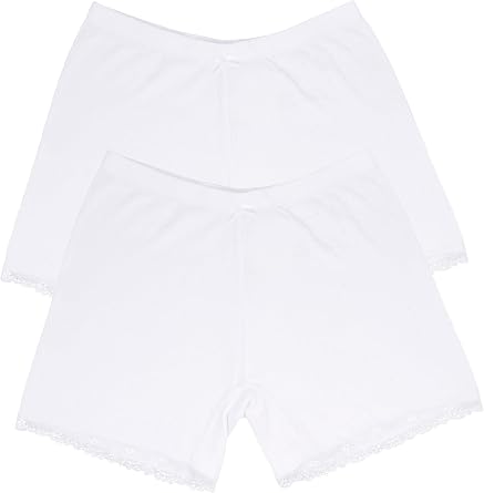Comfneat Womens 2-Pack Pointelle Boxers 3.5" Inseam Cotton Viscose Underpants