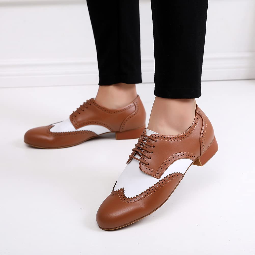 SWDZM Tanzschuhe Herren Standard Latein Niedriger Absatz Tango Salsa Ballsaal Übungsschuhe