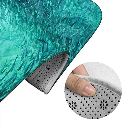MBNGGAB Underwater World Hai Jagd Fisch 3 Stück Badematte Set Badematte + Konturmatte + Toilettendeckelbezug mit rutschfester Klebeunterseite – Bild 6