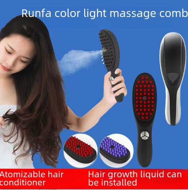Image of USB Charged Electric Massage Comb for Head Revitalizing Hair Care Massage Comb - Vibration Head Massager with Steamer Function for Deep Scalp Relaxation and Healthy Hair Growth