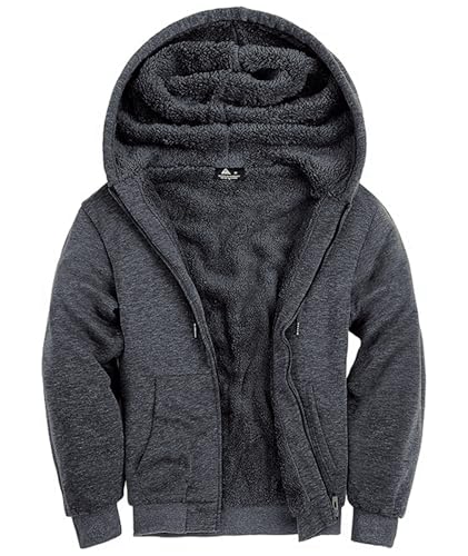 Image of SCODI Hoodies for Men Heavyweight Fleece Sweatshirt - Full Zip Up Thick Sherpa Lined Hooded Sweatshirts
