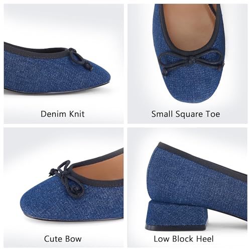 Women's Square Toe Pumps Low Chunky Block Heel Dress Shoes2