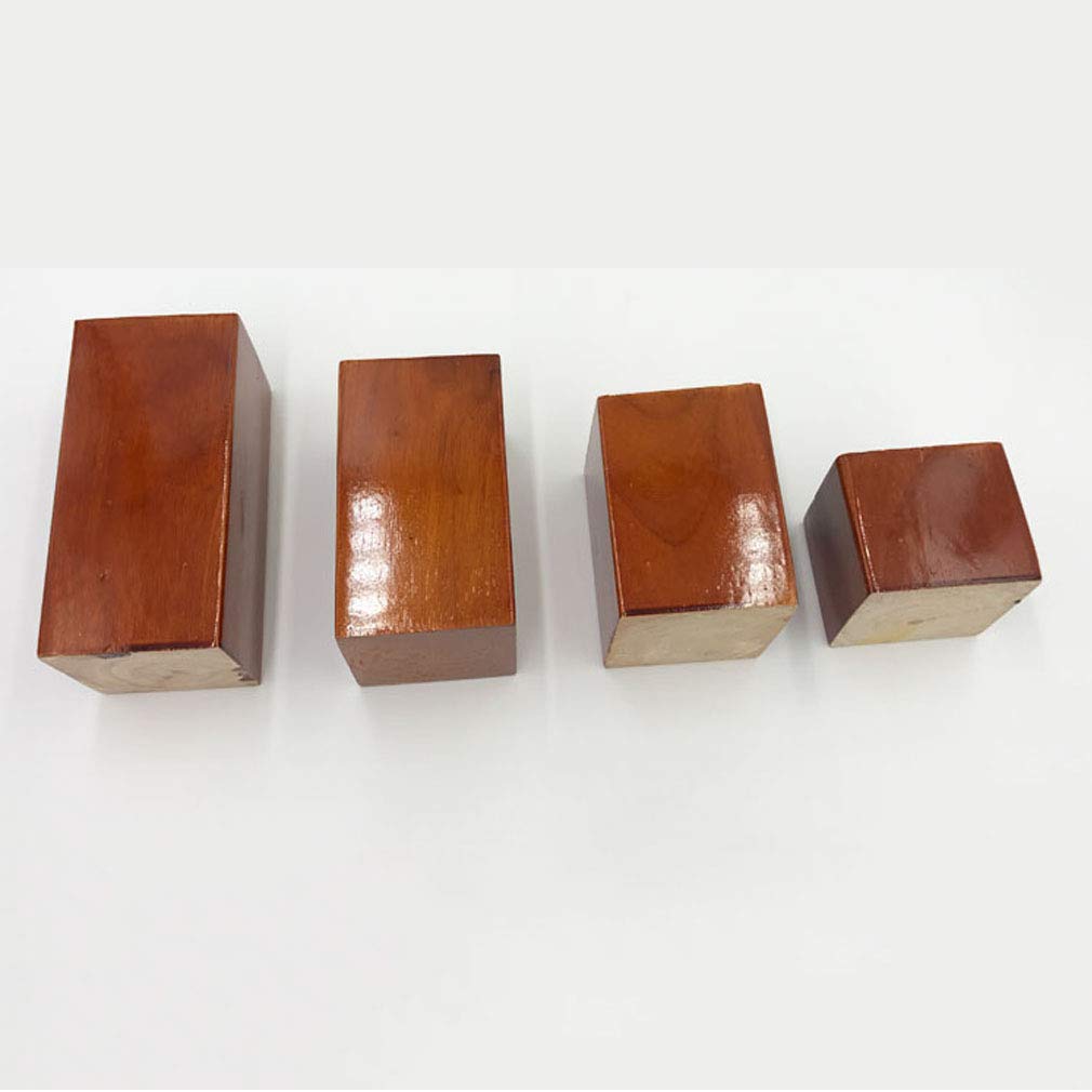 4 s, stolik kawowy do telewizora, otomana, komoda, stopka łóżka, twarde drewno ze śrubą M8, najwyższy rozmiar 3,2 "x,2"(Brown,10cm/3.9")
