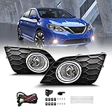 Shocklight Fog Lights Assembly Compatible with 2016 2017 2018 2019 Nissan Sentra/Sylphy Replacement H11 12V 55W Halogen Bulbs