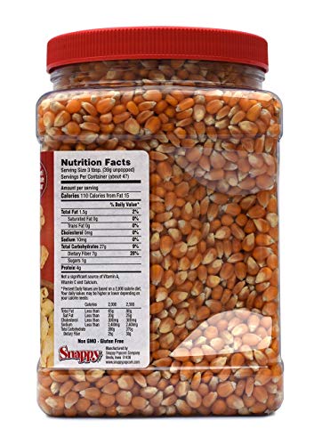 Snappy Yellow Mushroom Popcorn Kernels, 4Lb Resealable Jar #TOP2