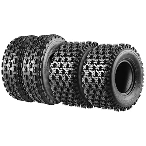 MaxAuto Set of 4 Sport ATV Tires 22x7-10 Front & 20x10-9 Rear UTV Tires 4PR 22x7x10 ATV Quad Tires - 10077/10081 Cover