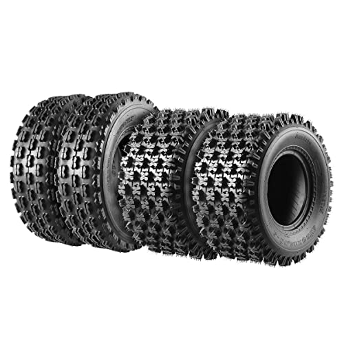 MaxAuto Set of 4 Sport ATV Tires 22x7-10 Front & 20x10-9 Rear UTV Tires 4PR 22x7x10 ATV Quad -Tire - 10077/10081, 4 Pack in 2 Packages