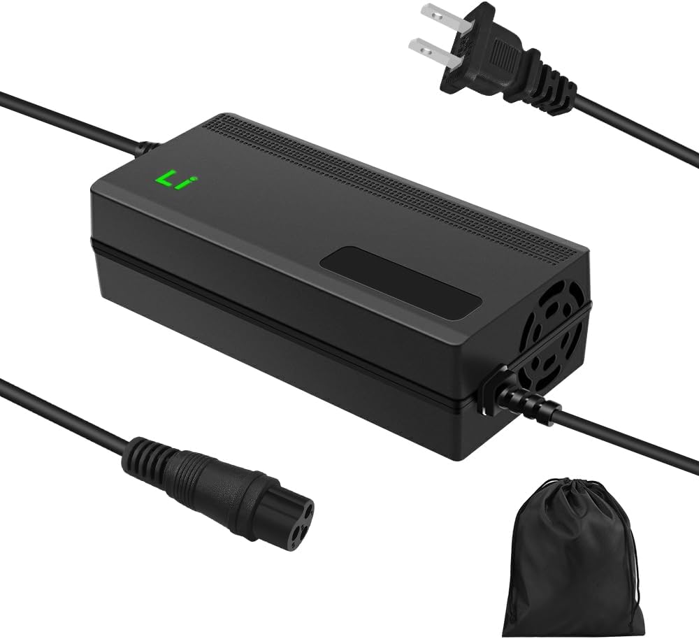 54.6V 3A / 5A Tremendous Quick Charger for 48V Lithium Battery,No Adapter,7 Sorts of Plugs to Select from, Extra Safe.Suitable with Most Plugs. with Cooling System (12mm Aviation plug-3A)