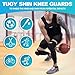 TUOY Knee Pad with Shin Guard Pads, Protective Shin/Knee Sleeve Support for Soccer, Football, Basketball, Wrestling, Volleyball (A Pair)