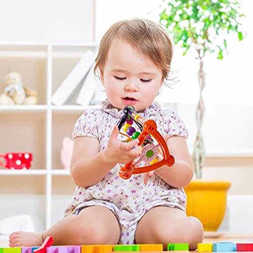 Berbeem Multi Activity Triangle Toy, Swinging Triangle Rammelaar Toy met draaiende wielen en spiegel, Baby Grip Training… - Image 3