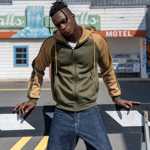 Hoodies for Men Zip Up Hoodie Drawstring Casual Long Sleeve Pocket Hooded Sweatshirts2