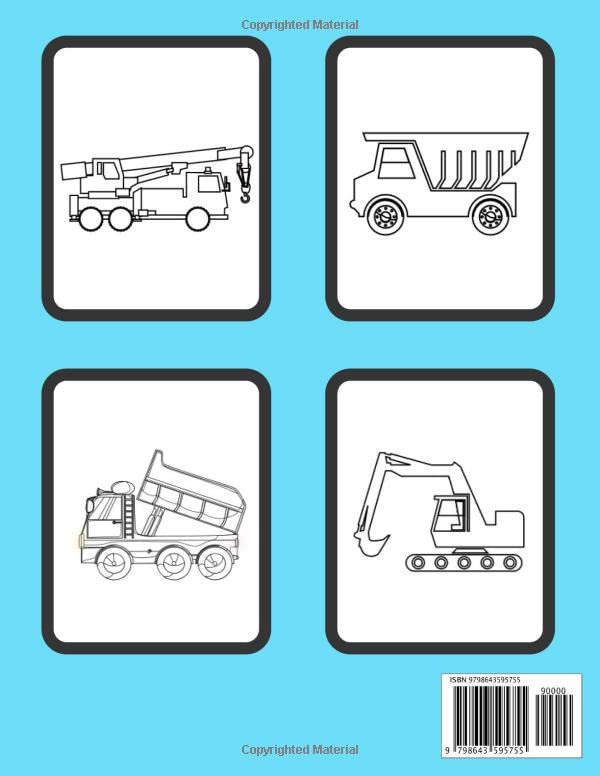 Contruction Vehicles: Coloring Book For Kids Stress Relieving Activity Book Construction Site image 2