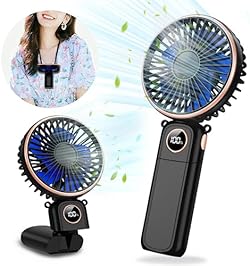 BOIROS ハンディファン ハンディ扇風機 手持ち扇風機 20dB静音 携帯扇風機 強風 6段階風量調節 充電式 せんぷうき扇風機 小型 5200mAhバッテリー内蔵 ミニ扇風機 折り畳み式 ハンディー ファン ポータ