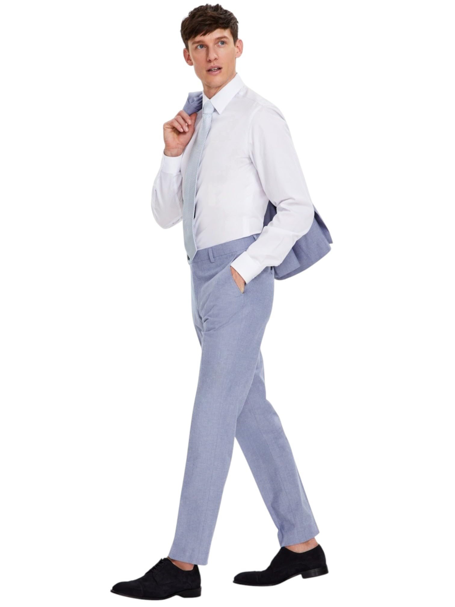 Tommy Hilfiger Mens Modern fit Dress Pants 36 32 Light Blue Solid Stretch