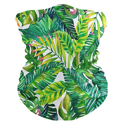 SEULIFE Headwear Hawaiian Tropical Palm Leaves Art, Face Sun Dust Mask Balaclavas Bandana Headband Neck Gaiters Breathable Magic Scarf for Men Women Outdoor Sport
