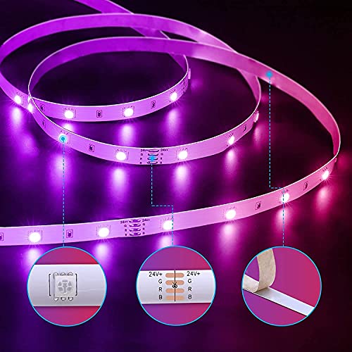 Image of RSCT Smart Wi-Fi RGB Rope led Strip Light 16.4 Feet 300 Led Compatible with Alexa Google Assistant, App Control Lighting Kit, Music Sync Color Changing Lights for Bedroom, Living Room and Decoration(5 Meter)