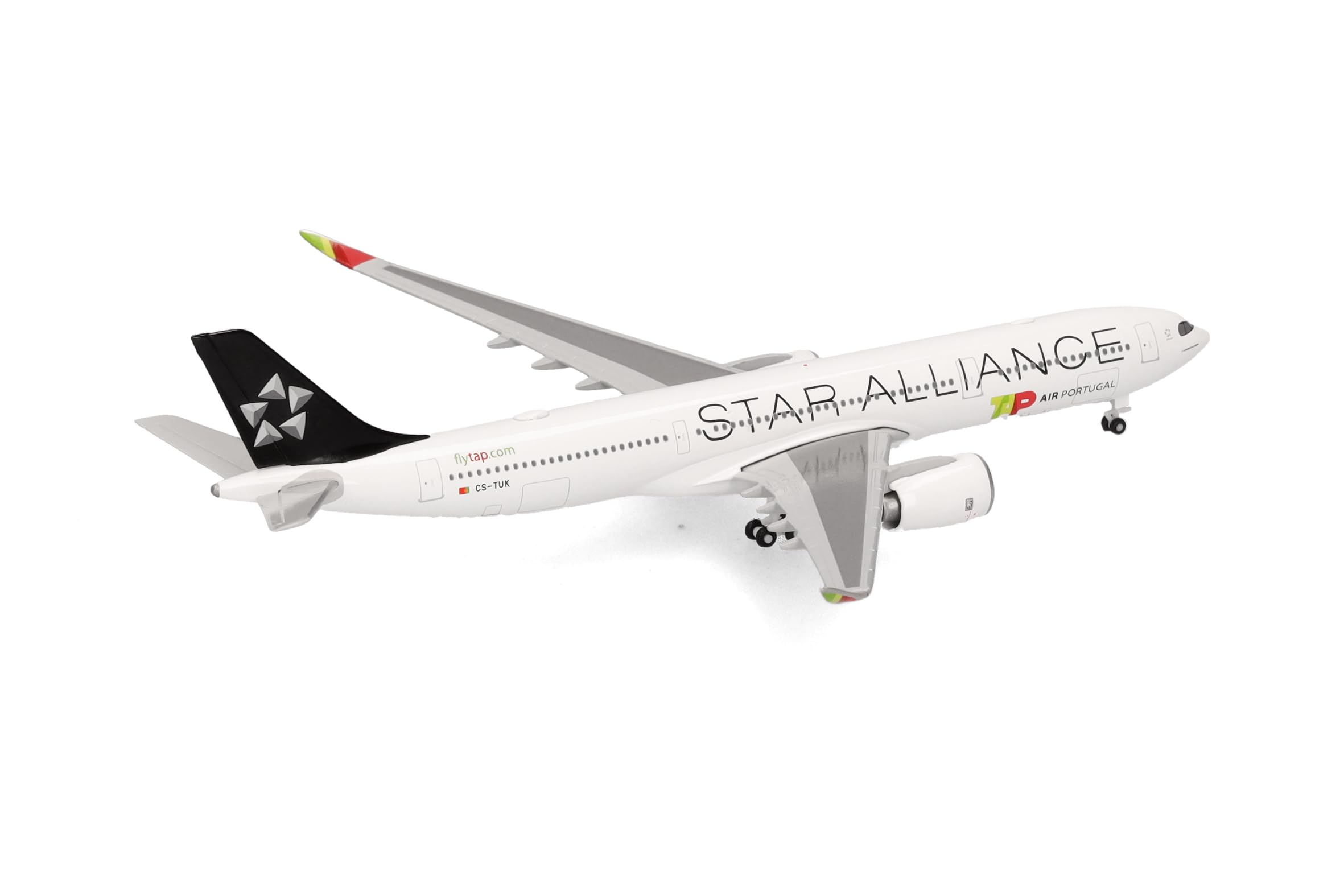 Herpa Modellino aereo TAP Air Portugal Airbus A330-900neo "Star Alliance" – CS-TUK "D. Francisco de Almeida", miniatura in scala 1:500, pezzo da collezione, modello di aereo senza base, metallo