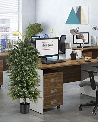 Image of 2 Pack 3.5ft Artificial Trees for Outdoor and Indoor Use, Front Porch Decor, UV Rated Potted Plants for Front Door, Office