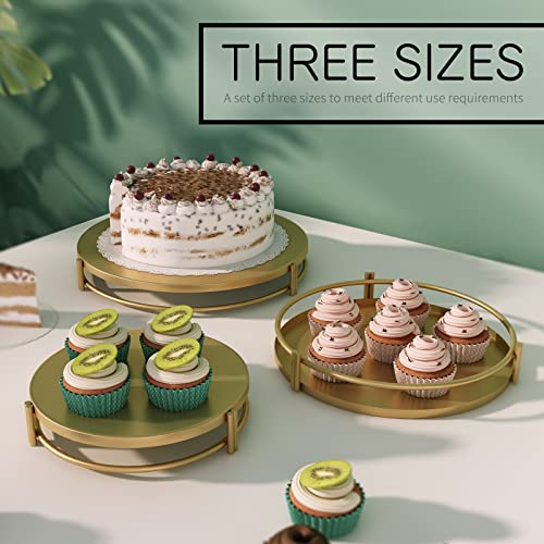 Vivevol Set Of 3 Cake Stands, Cake Plate, Dessert Stand, Cupcake Stand For Parties, Home Decorating Stand Dessert Display(8” 10” 12”) Gold #TOP2