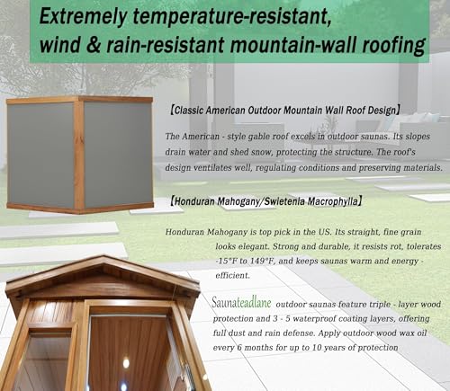 Image of LTCCDSS Mahogany Outdoor Sauna 1 Person, Ultra-Low EMF Far Infrared Sauna for Home, Chromotherapy, Bluetooth Speaker