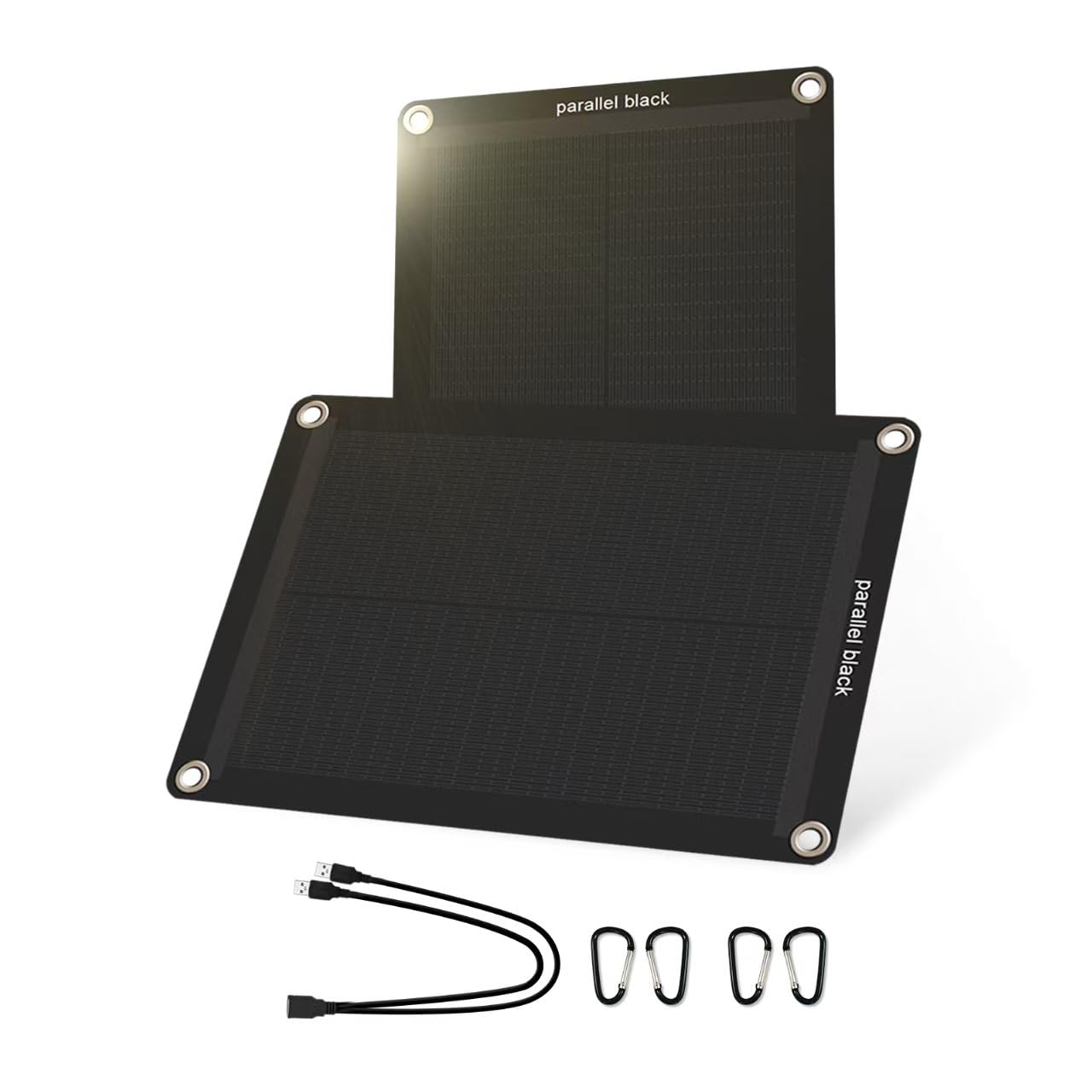Amazon.co.jp: parallel black 12W = 6W2枚組 ソーラーパネル USB出力