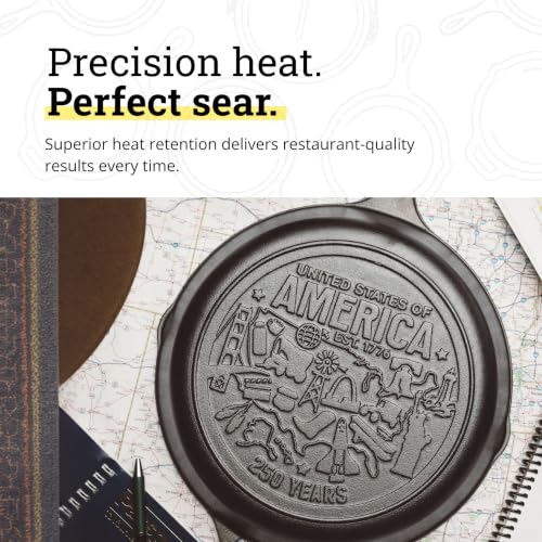 Lodge Pre-Seasoned Cast Iron Skillet, 10.25 Inches, USA Icons - image 4