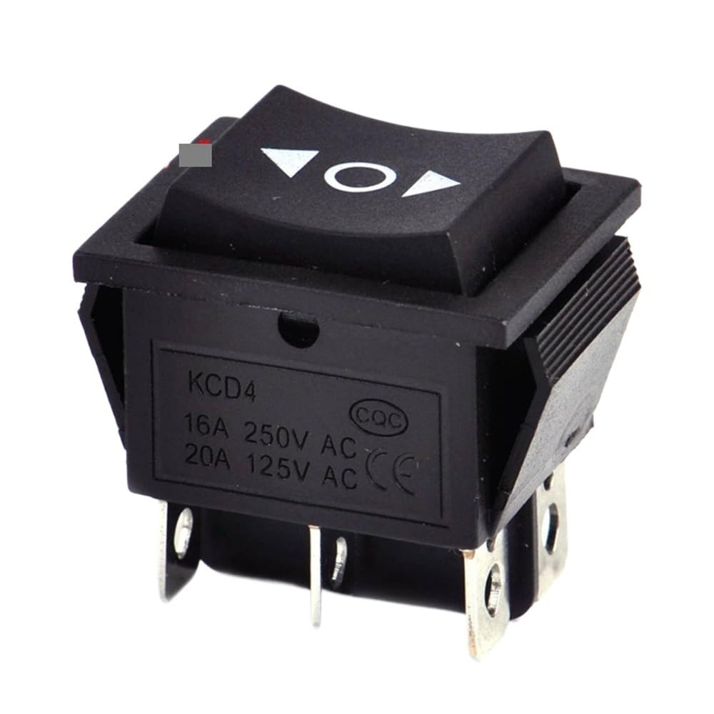AUOQKQUT 2Pcs Kcd4 Marine Switch Black Rocker Power Switch Two-way Reset Switch 16A / 250V / 20A / 125V