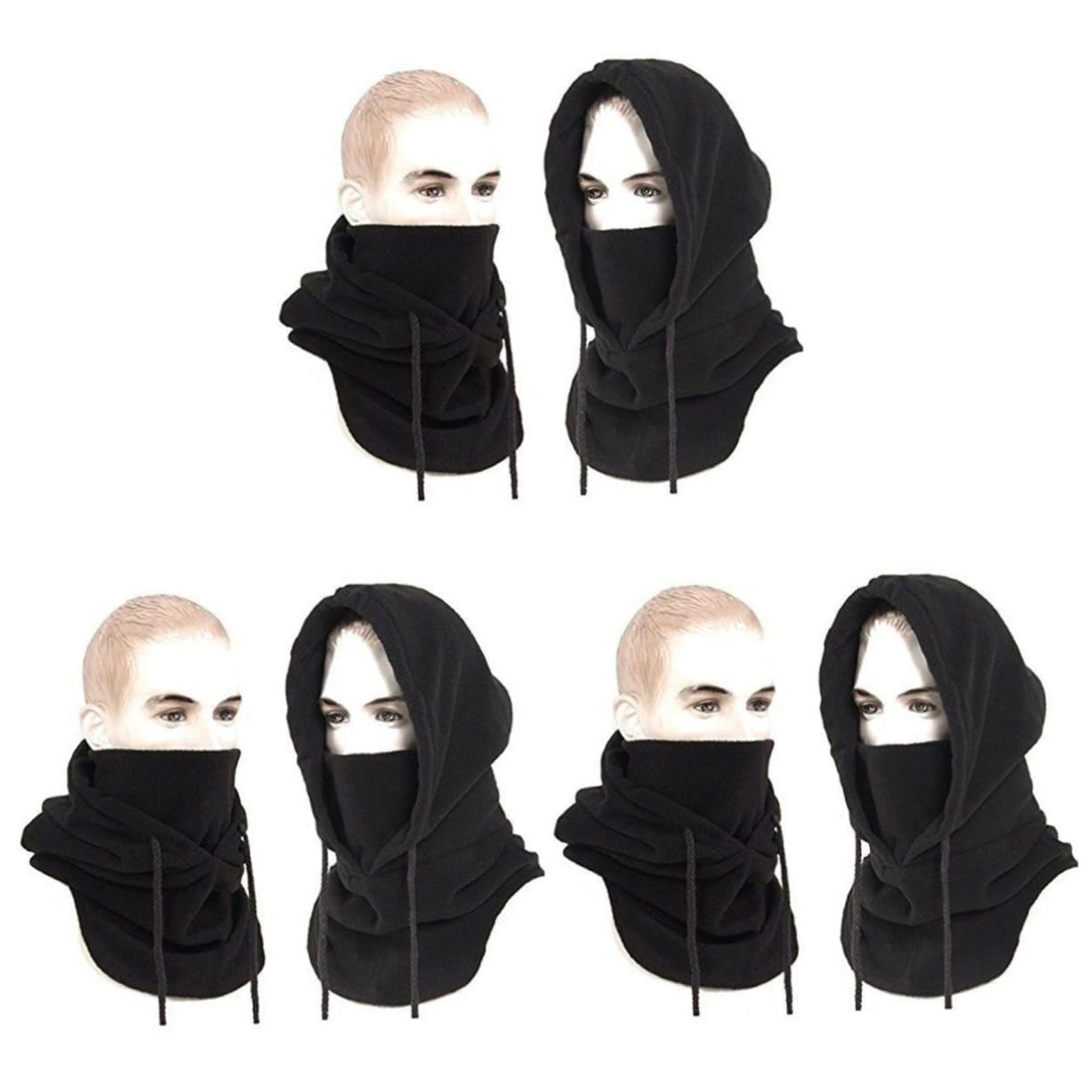 3stücke Winddichte Balaclava Mit Fleece-Material Anpassbar Für Radfahren Skifahren Wandern Und Outdoor-aktivitäten Warme Gesichtsbedeckung Schwarz