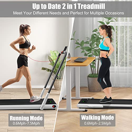 Image of Foldable Treadmills for Home, 2 in 1 Walking Pad Portable Folding Under DeskTreadmills with Walk and Jog & Run Modes for Office Treadmil