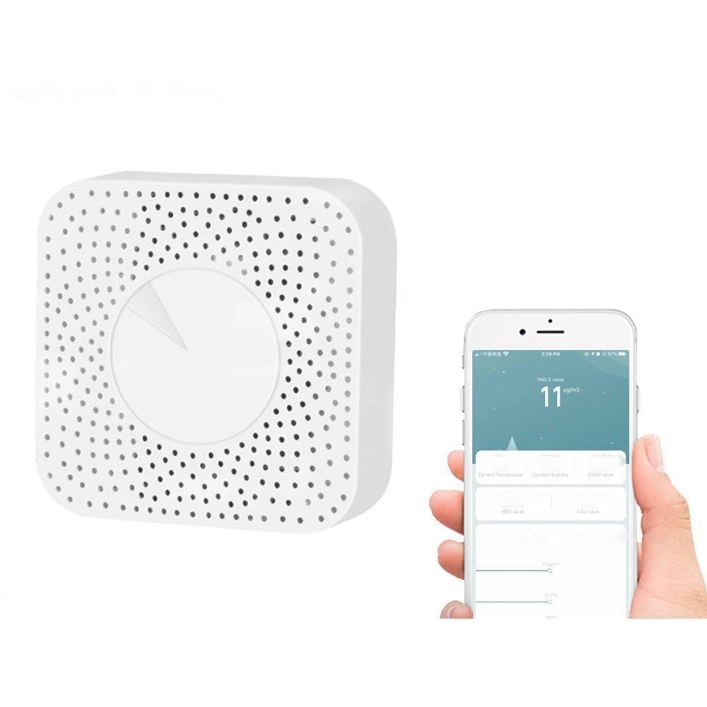 Smart Air Housekeeper VOC CO2 Temperature Humidity 6 in 1 Smart Air Box Sensor Automation Alarm