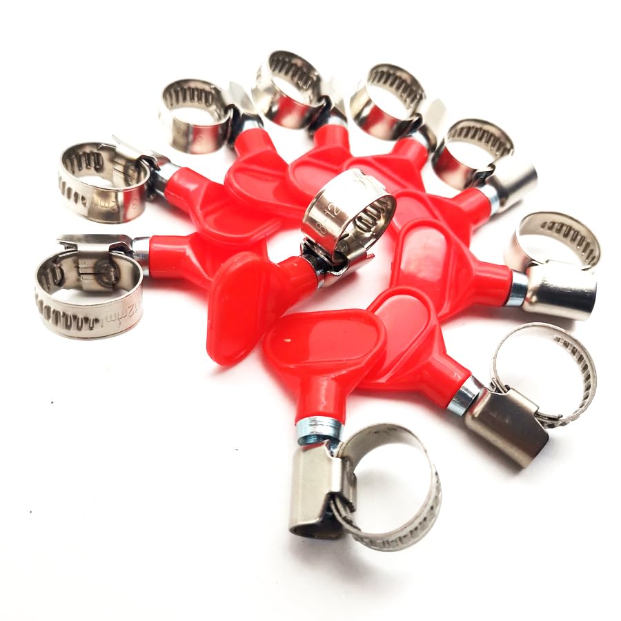 Lot de 10 colliers de serrage papillon pour voiture, tuyau OD en acier inoxydable 304 8-12 mm, fabrication maison