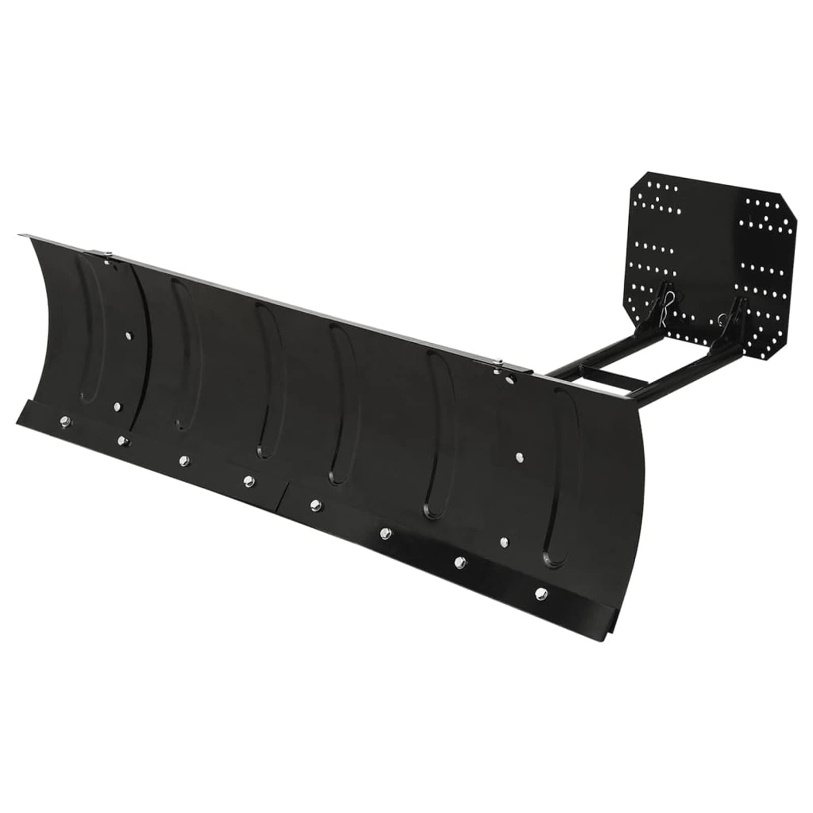Tidyard Snow Plough Angles Adjustable Powder-Coated Steel Snow Pusher Black for ATV, Driveways, Sidewalks, and Pathways Snow Shovel