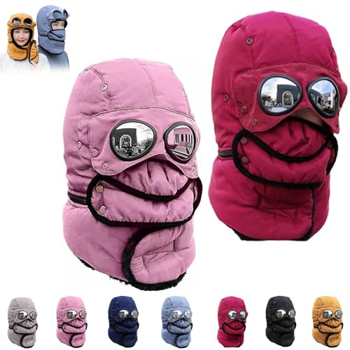 Cagoule intégrale avec lunettes de ski et bonnet thermique d'hiver contre le vent