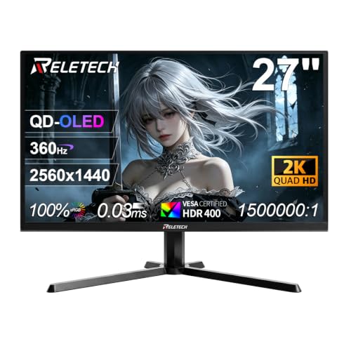 Image of 27 Inch OLED Gaming Monitor, Quantom-Dot WQHD(2560x1440), 360Hz, 0.03ms, Adaptive Sync, HDR400 Support, HDMl 2.1&DP 1.4, VESA Mountable Height /Tilt /Swivel /Pivot Adjustability (G Pro 360Q)