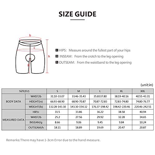 Calção, Andoer Calções de ciclismo masculino Calções de bicicleta com almofada de almofada Calções c
