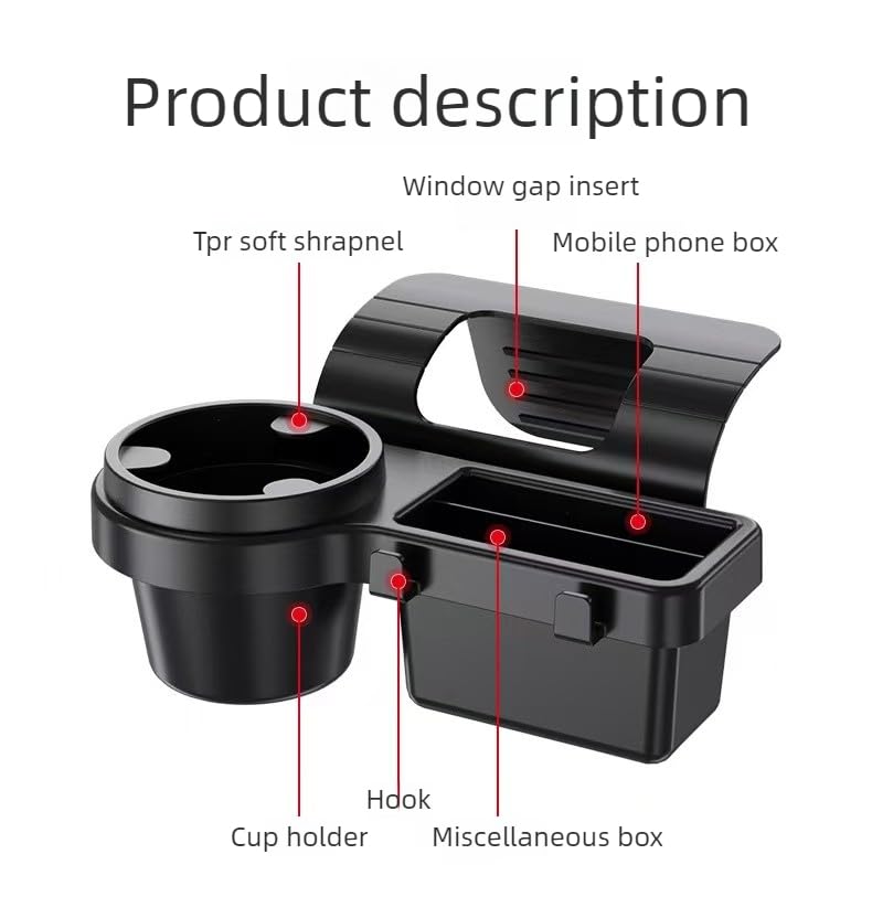 Organizador de Puerta para Auto 4 en 1 con Porta Vasos y Soporte miniatura 2